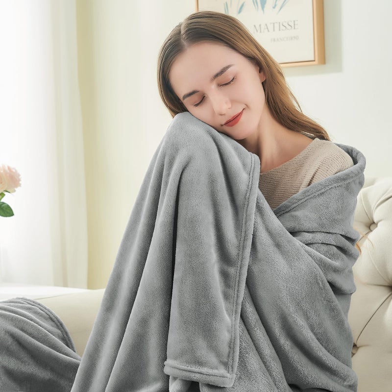 BEDELITE Fleece Blankets King Size for Bed, Luxury Plush Cozy Fuzzy Blanket 108x90 inches, Super Soft Warm Lightweight Throw Blanket All Seasons Suitable, Grey - Image 3